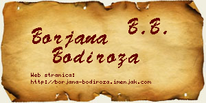Borjana Bodiroža vizit kartica